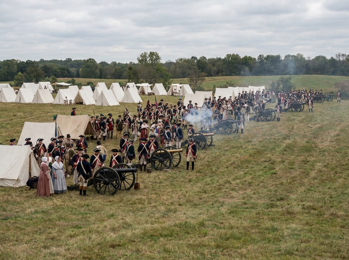 Attendees at a historical reenactment, with registration managed by Eventbrite's heritage event platform.