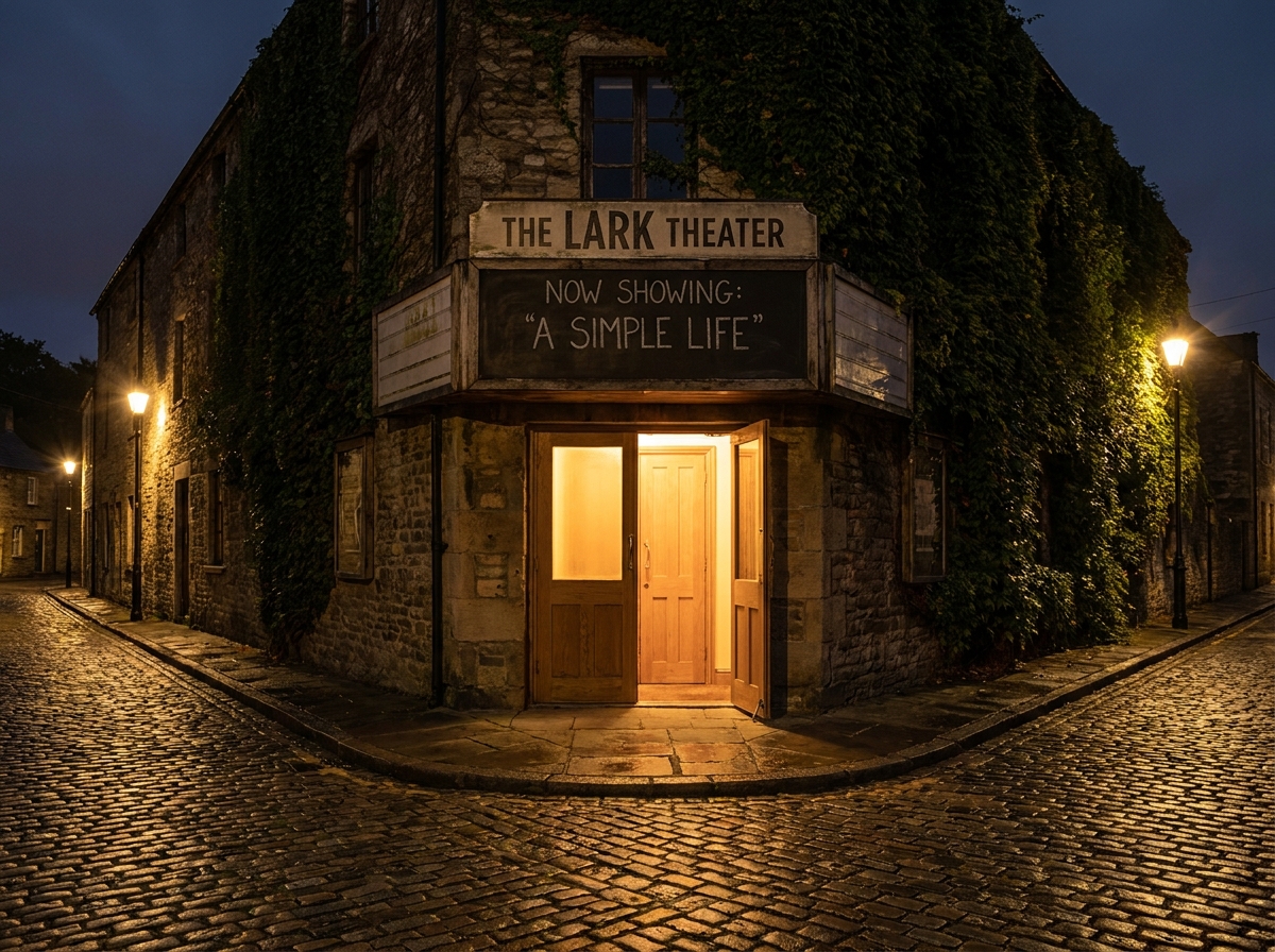The welcoming entrance of a theater hosting an improv night event.