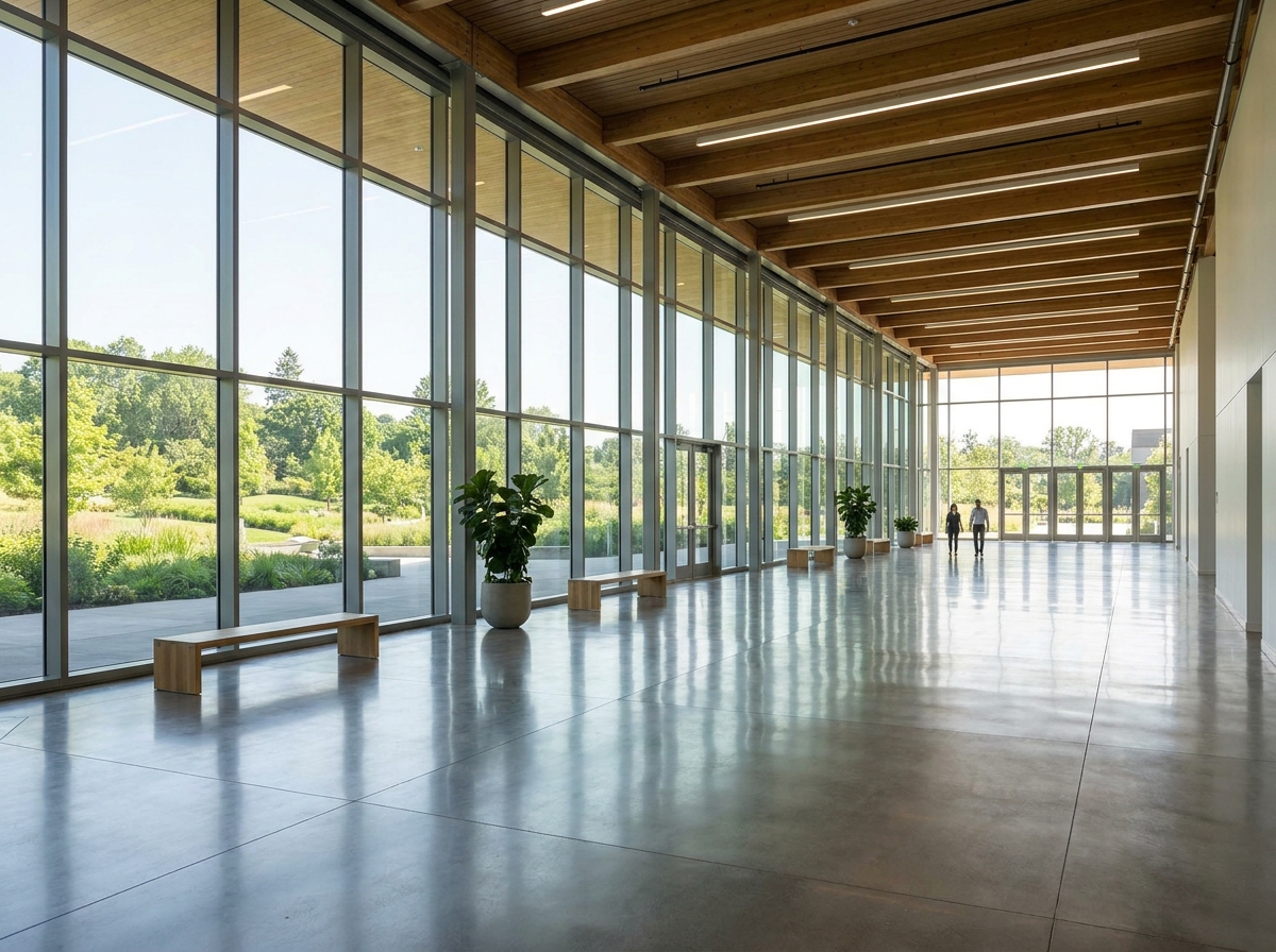 The modern interior of a convention center in Irvine, suitable for large-scale professional events.