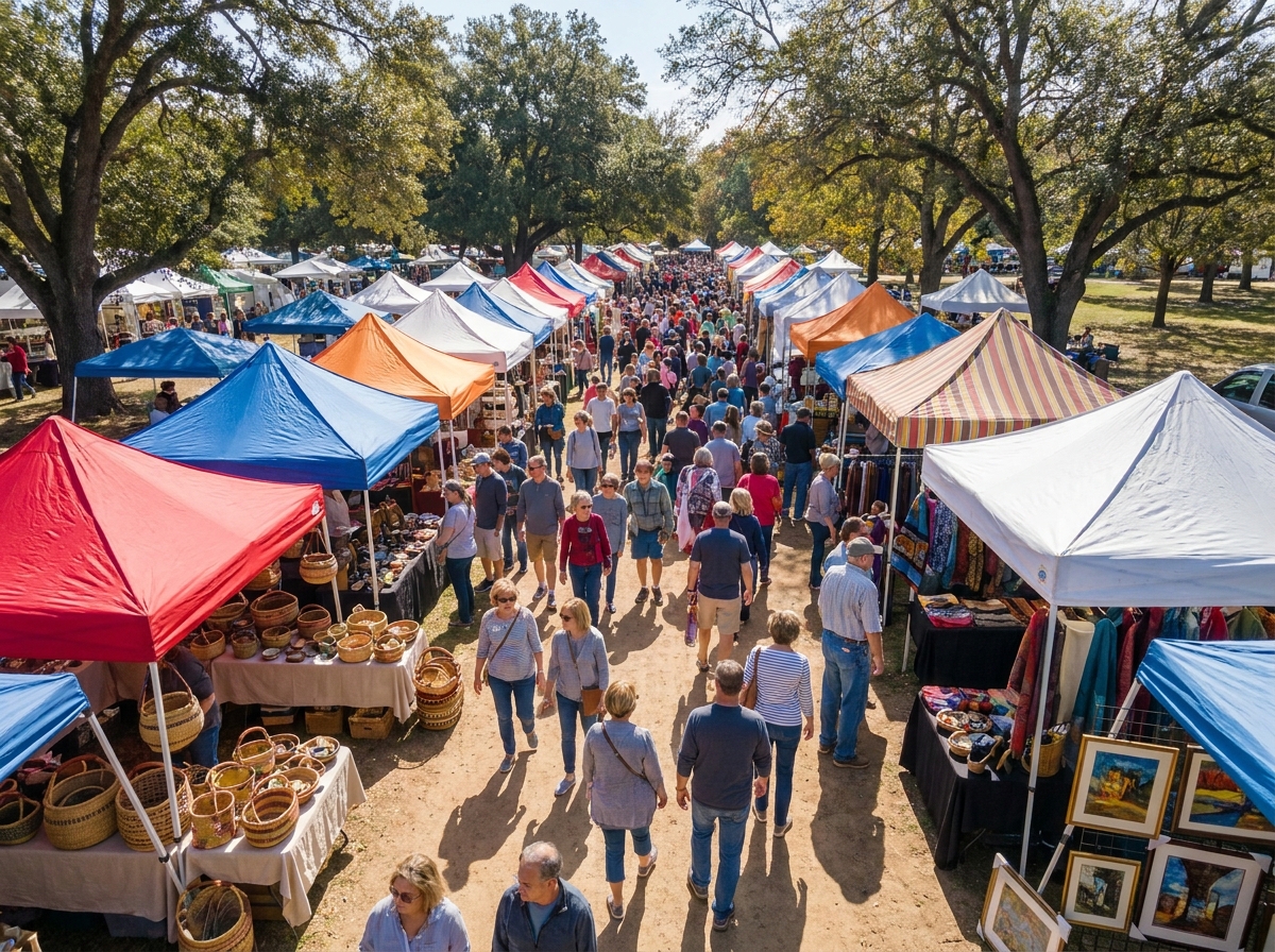 Vendor booths at a lively Juneteenth festival market.