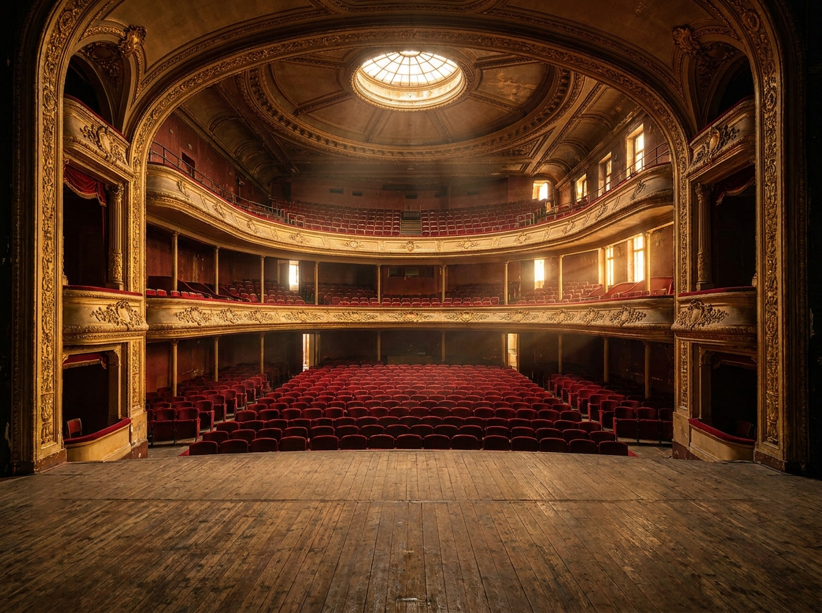 The empty seats and ornate interior of a historic Memphis theatre.