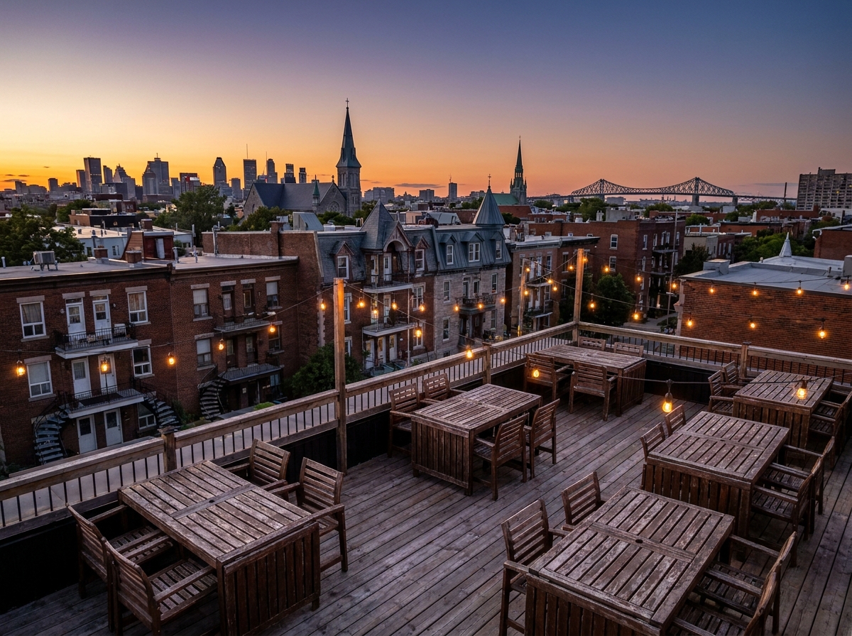 A rooftop venue in Montreal, a popular spot for local events.