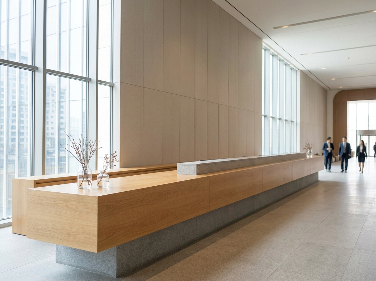 An organized check-in area for a professional event in Omaha.