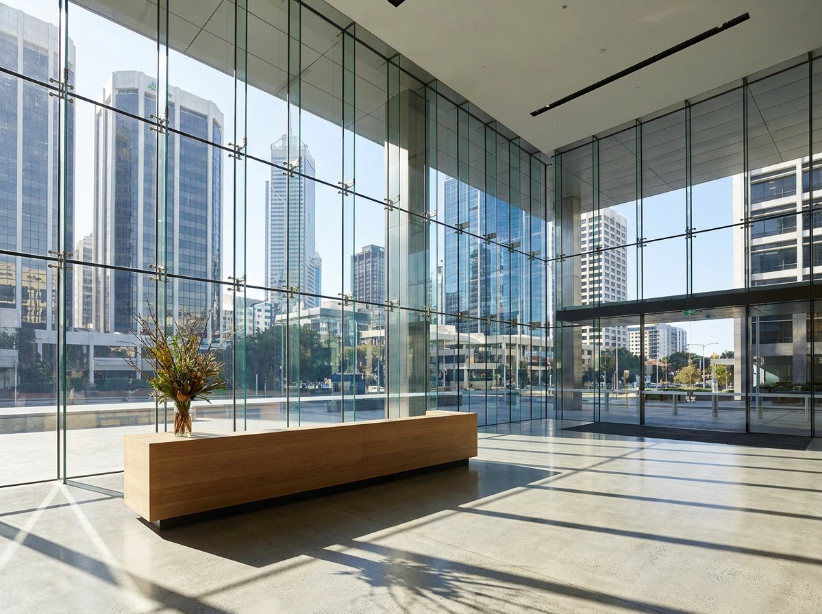 An event venue entrance in Perth ready for check-in.