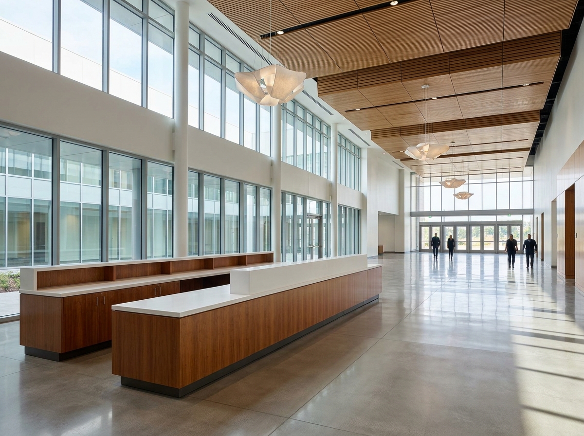 An event registration area prepared for a business conference in Phoenix.