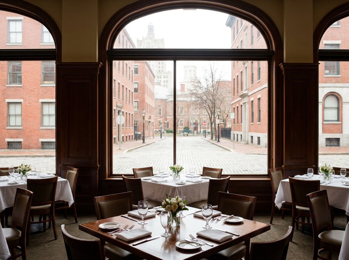 A Providence restaurant set for a business networking luncheon.