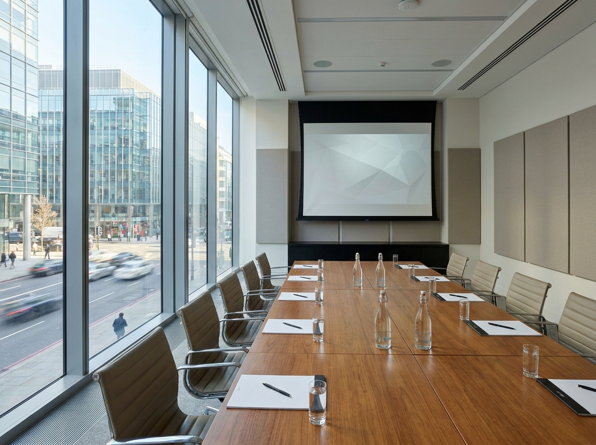 An empty conference room set up for a business event in Reno.