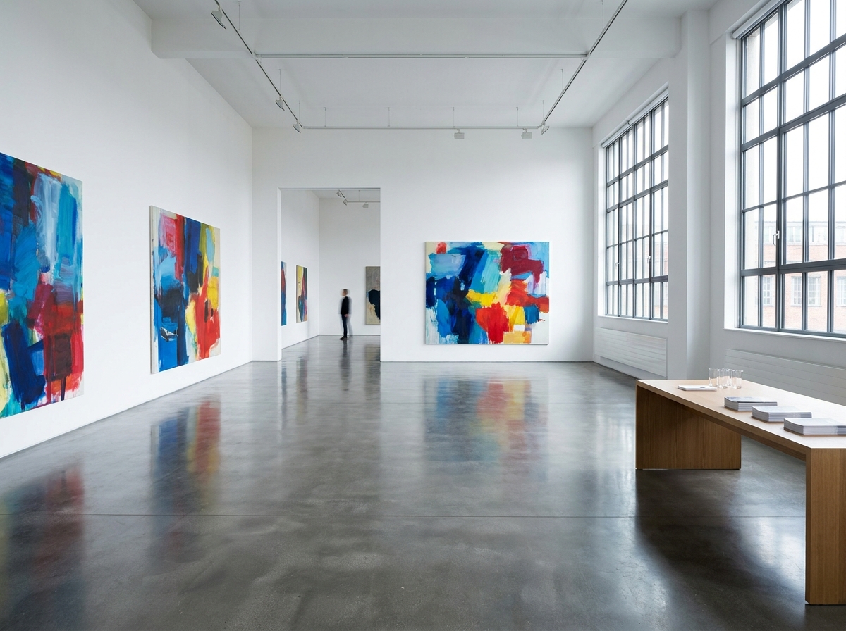 A Richmond art gallery space prepared for an event.