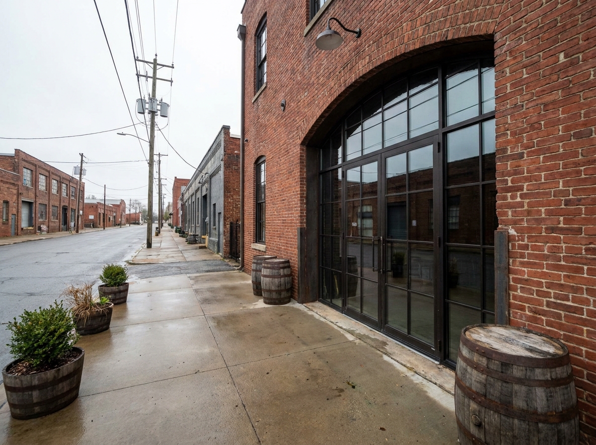 The entrance to a Richmond brewery venue before an event.