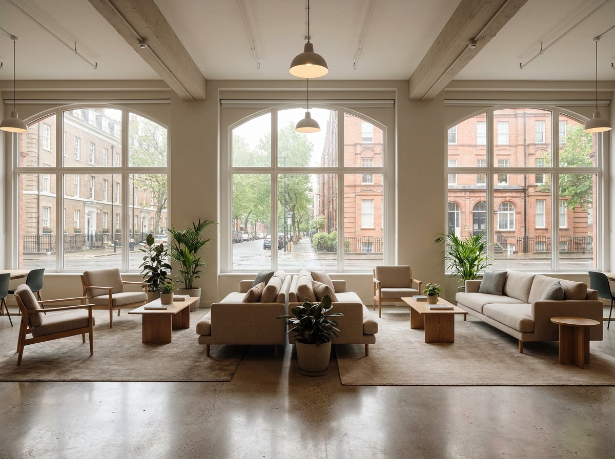 A quiet co-working space in Richmond, ideal for professional meetups.
