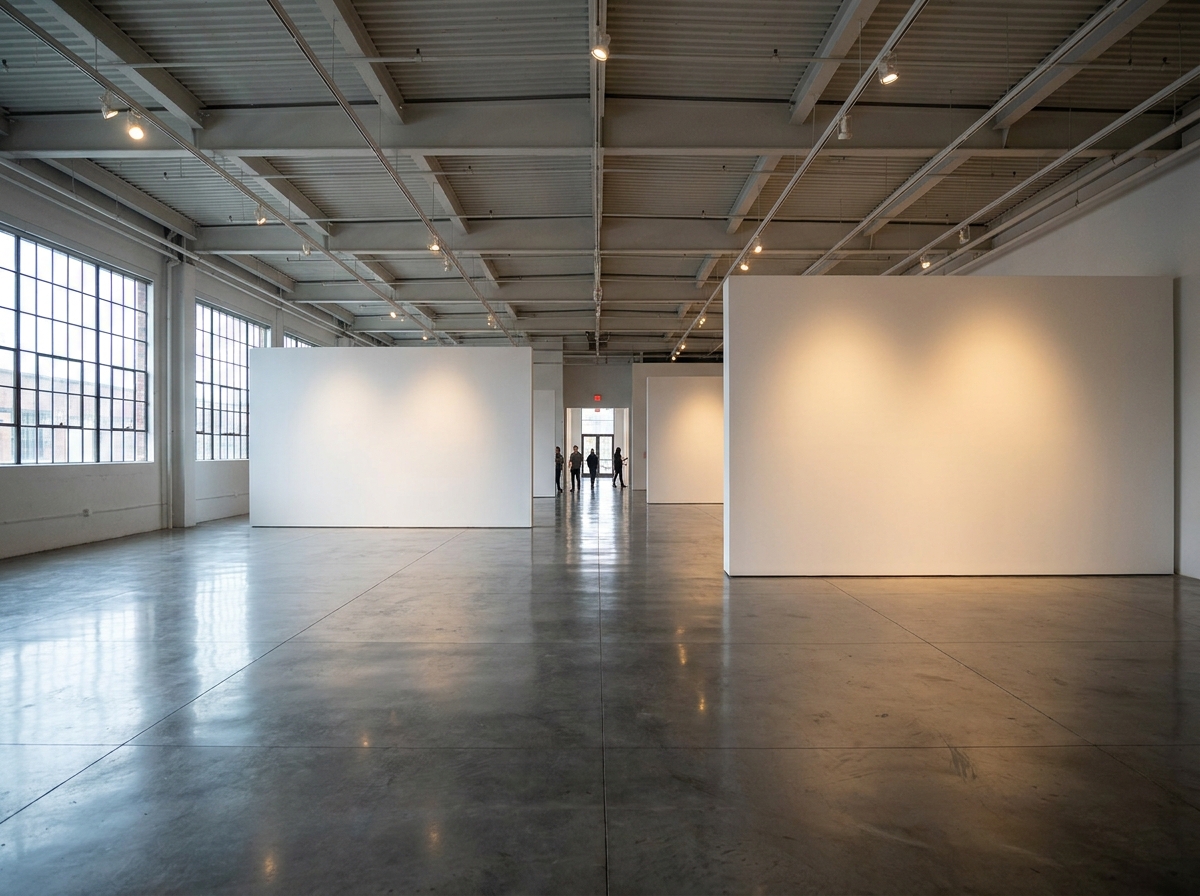 A modern, empty event space in Sheffield, ready for an event.