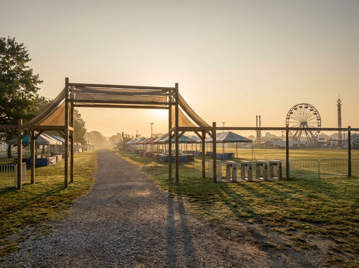 The entrance to a fair in Springfield ready to open.