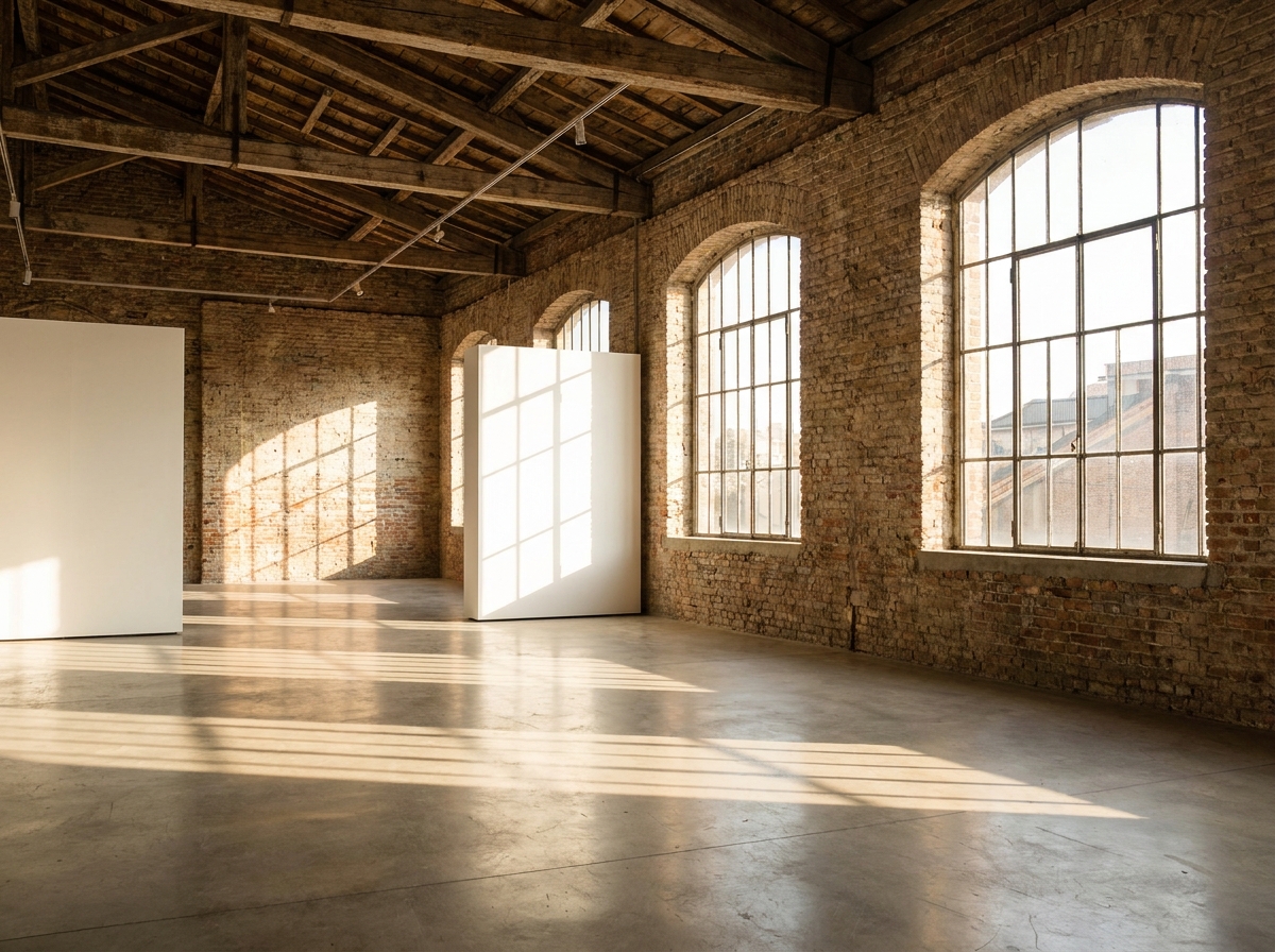 An empty art gallery in Sydney set up for a cultural event.