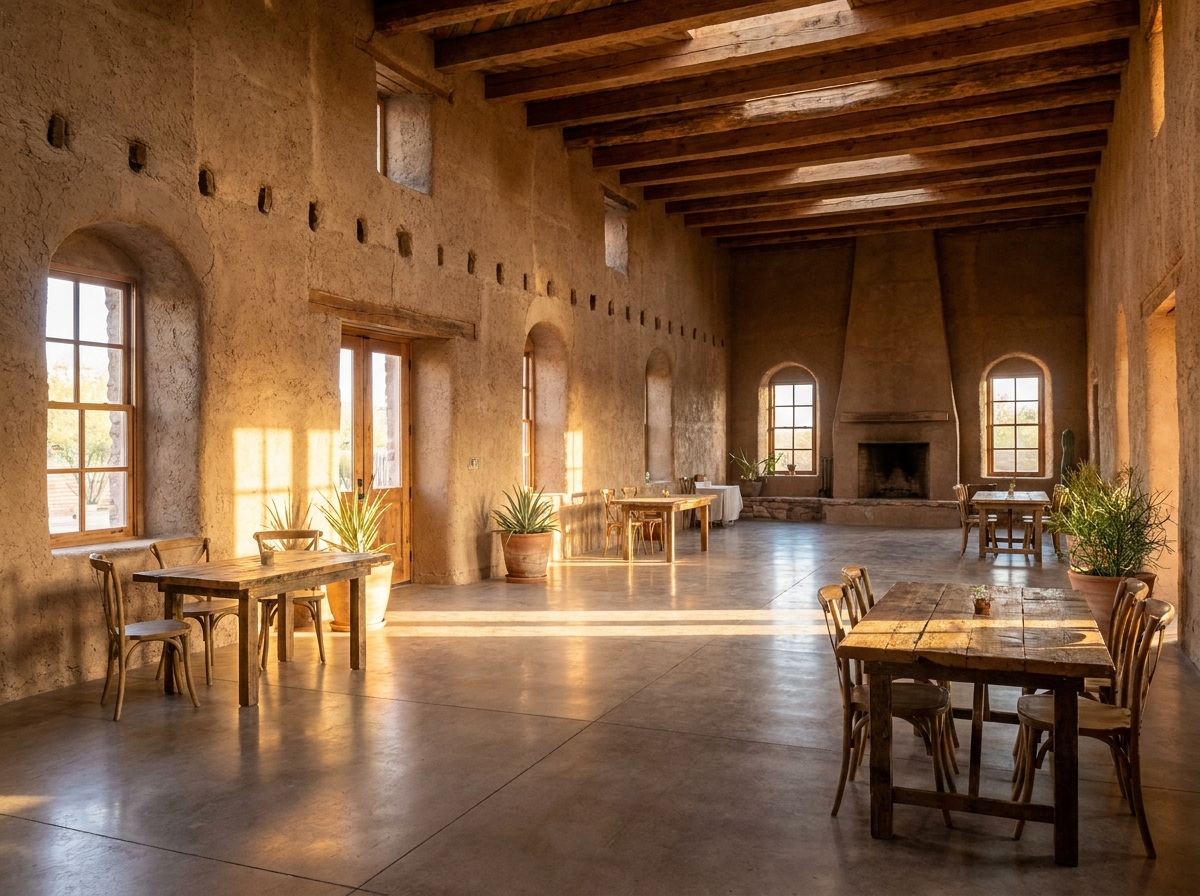 The interior of a versatile event venue in Tucson.