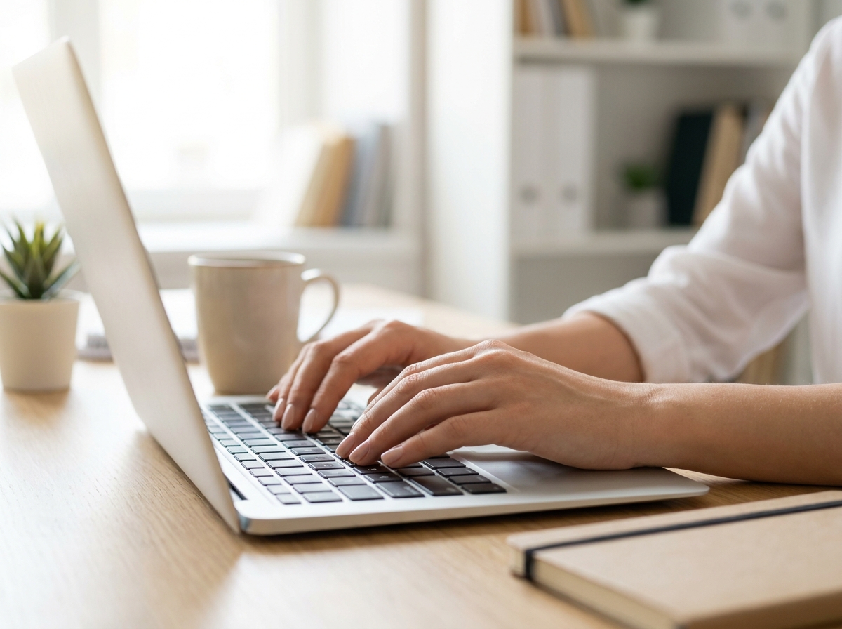 An attendee completing their virtual summit registration on a laptop.