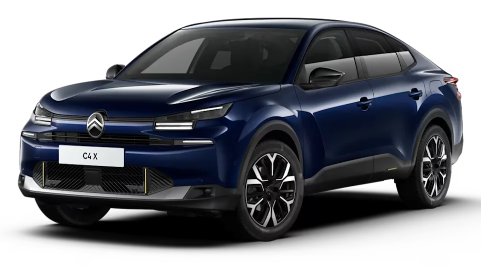 Source: https://www.citroen.se/content/dam/citroen/master/b2c/models/new-c4-x-2024/no-conf/c4-x/max/ECLIPSEBLUE_C4X_MAX_ICE_001_01.png — citroen.se (Wismo, Swedish importer; cleared by Tord Overå 2026-10-05), served as AVIF with alpha, saved PNG, cropped tight to car. Run: 2026-10-05