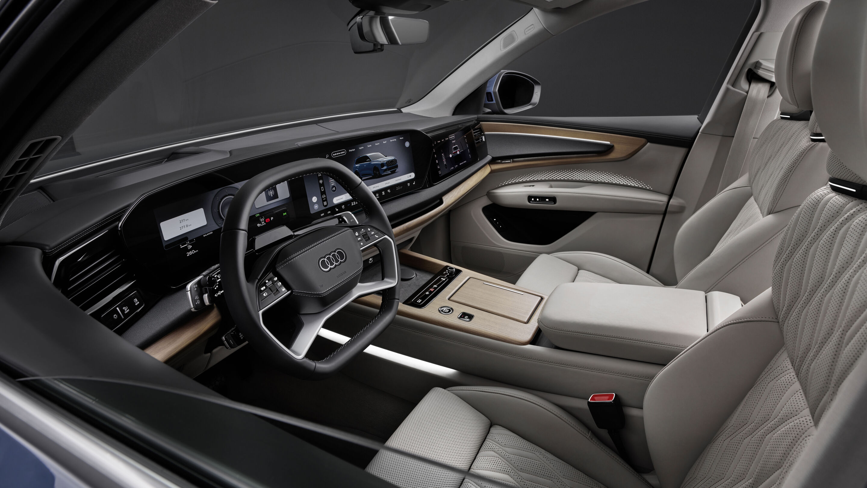 Audi Q7 (3rd gen, MY2027) interior dashboard. Source: Audi MediaCenter A262977.