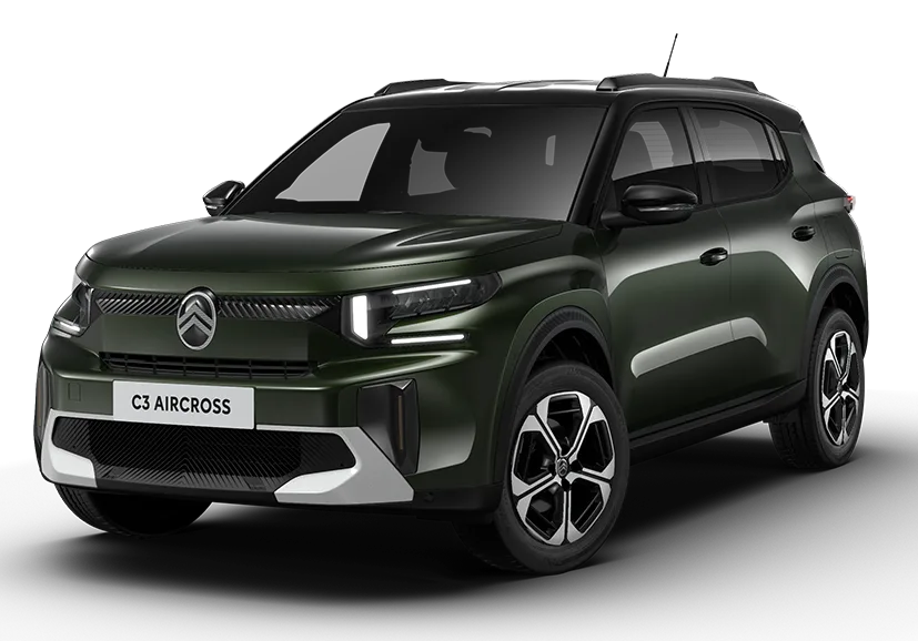 Source: https://www.citroen.se/content/dam/citroen/master/no-config/new-c3-aircross/ice/max/C3A_ICE_MAX_GREEN_001.png — citroen.se (Wismo, Swedish importer; cleared by Tord Overå 2026-10-05), cropped tight to car. Run: 2026-10-05