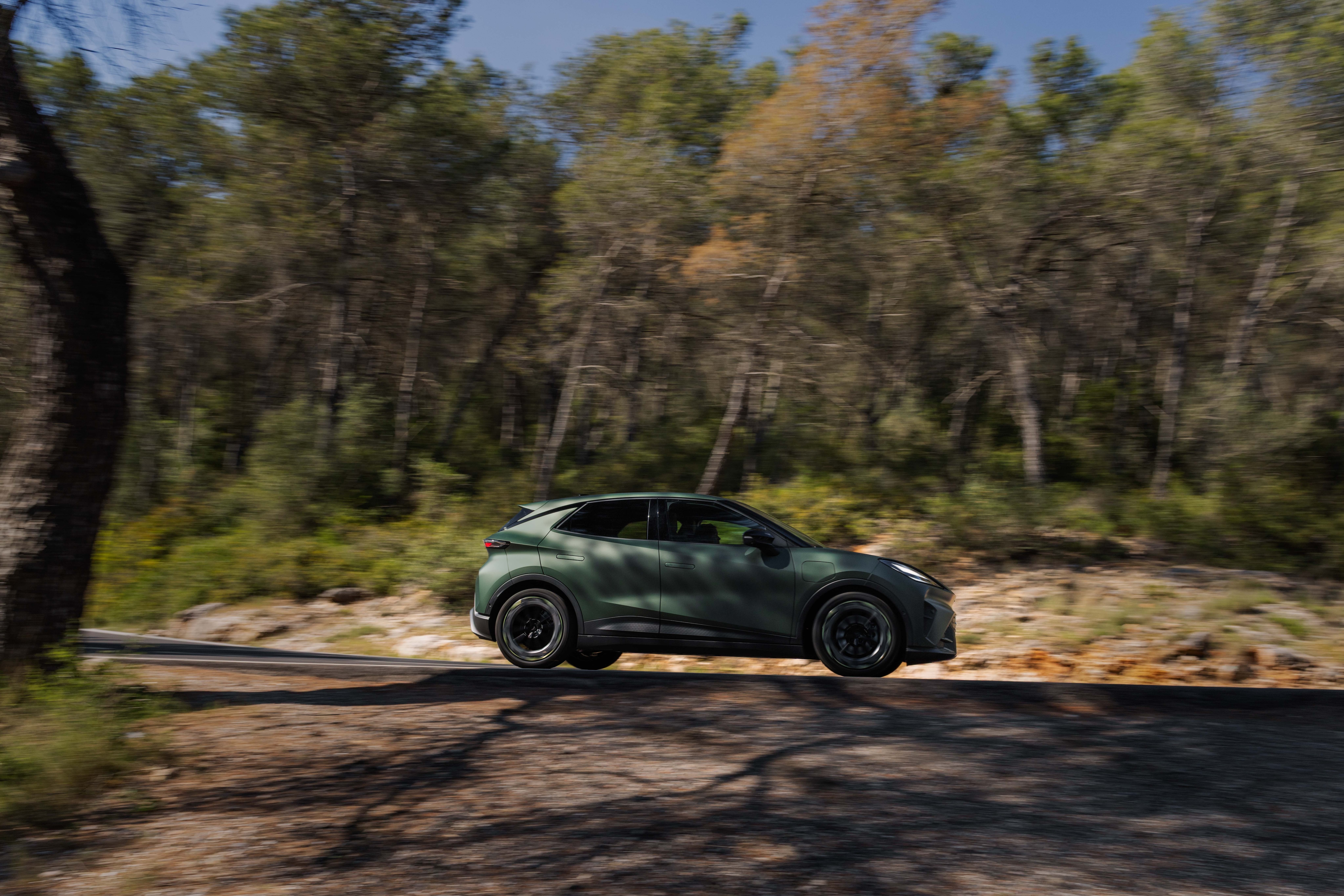 CUPRA Raval (MY2027) rear quarter, forest. Source: CUPRA Media Center.