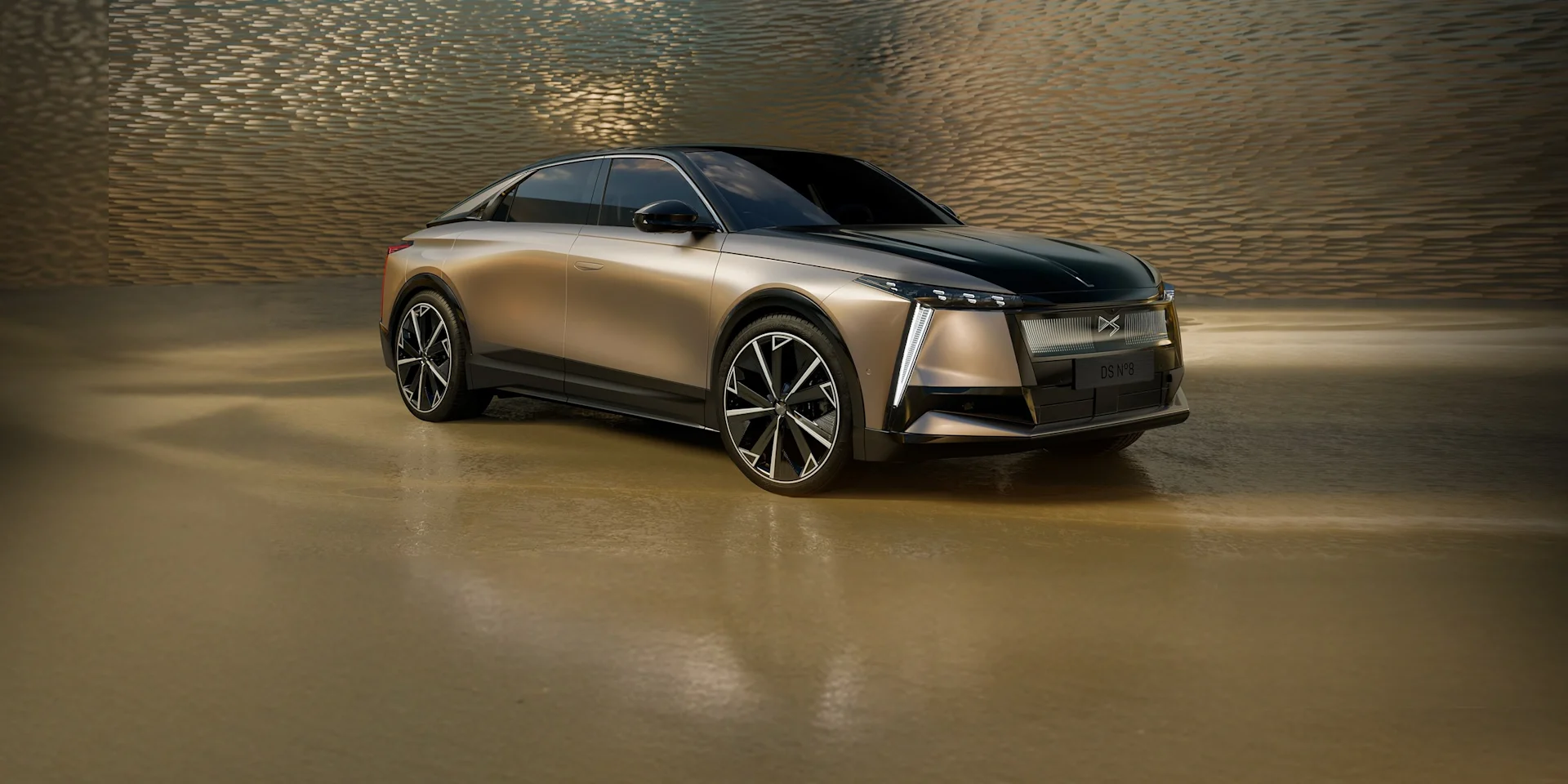 DS N°8 studio shot, cropped to 2:1 from 3840x2160 and downscaled to 2400x1200 (no upscaling). Source: https://www.dsautomobiles.se/content/dam/ds/sweden/modeller/ds-n8/DSN8_D1_HOMEPAGE_DESKTOP.jpg (dsautomobiles.se, Wismo Automotive AB). Run: 2026-10-07