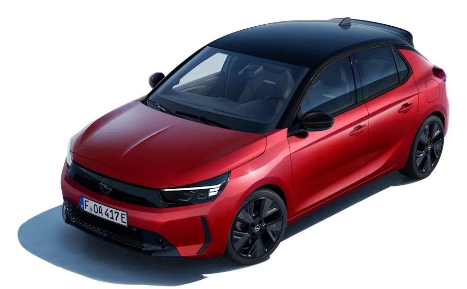 Source: https://www.opel.se/content/dam/opel/master/vehicles/corsa-mcm/opel_corsa-bev_exterior-red_16x9_co23_e01_055.png — opel.se (Wismo, Swedish importer), team-cleared 2026-10-05. Cut-out cropped tight. Run: 2026-10-07