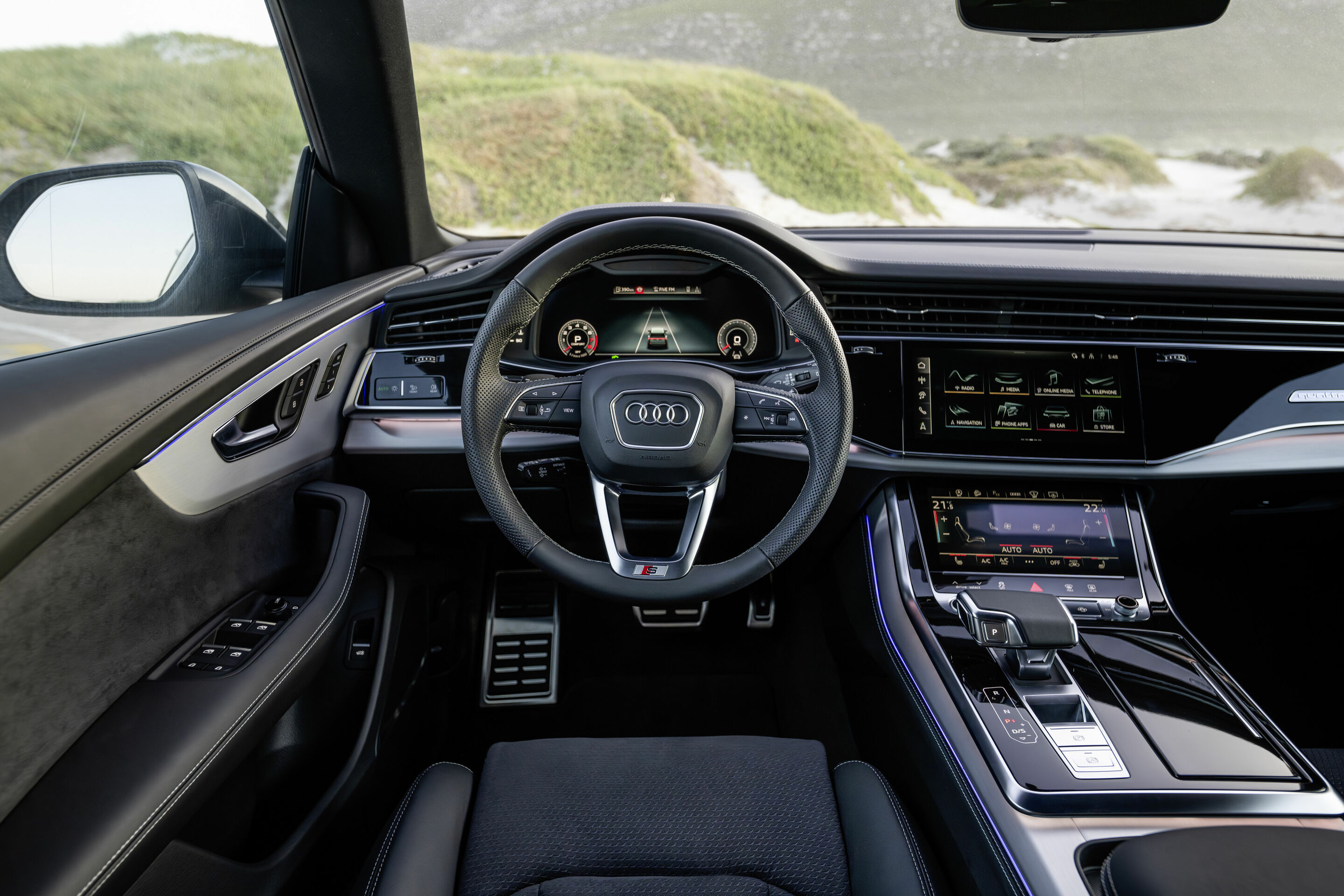 Audi Q8 (current gen) interior dashboard. Source: Audi MediaCenter A236019.