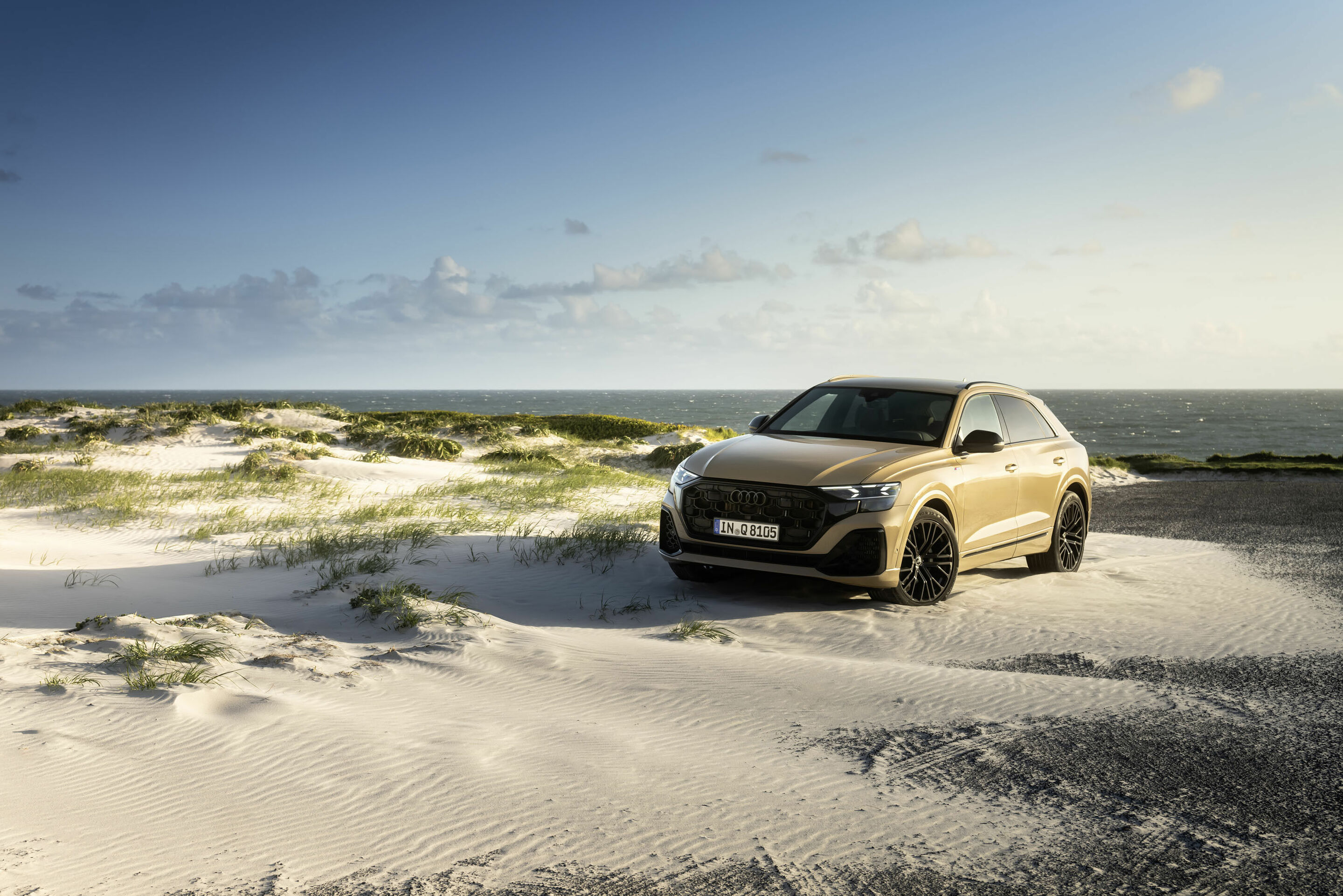 Audi Q8 (current gen) front three-quarter. Source: Audi MediaCenter A236002.