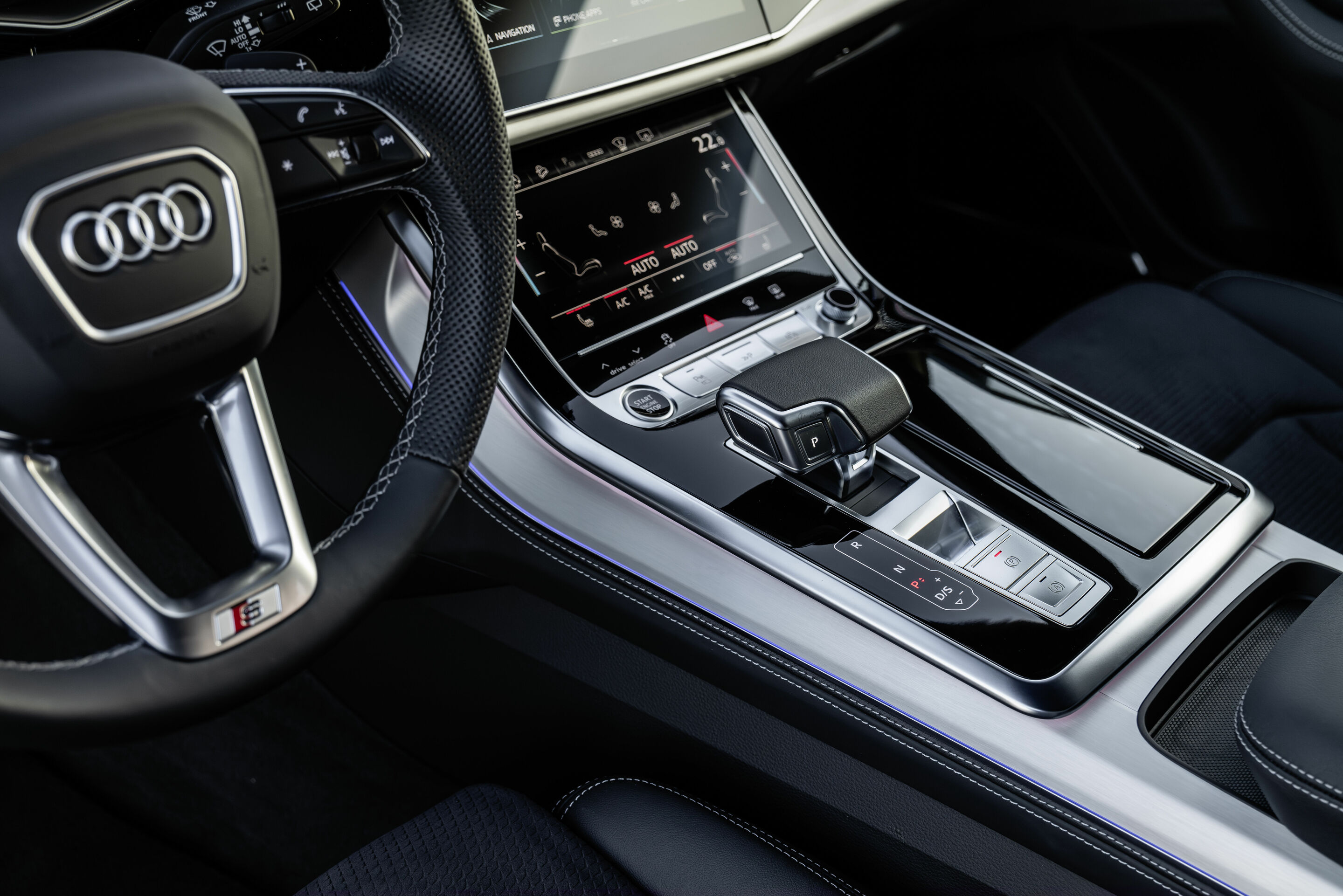Audi Q8 (current gen) center console. Source: Audi MediaCenter A236022.