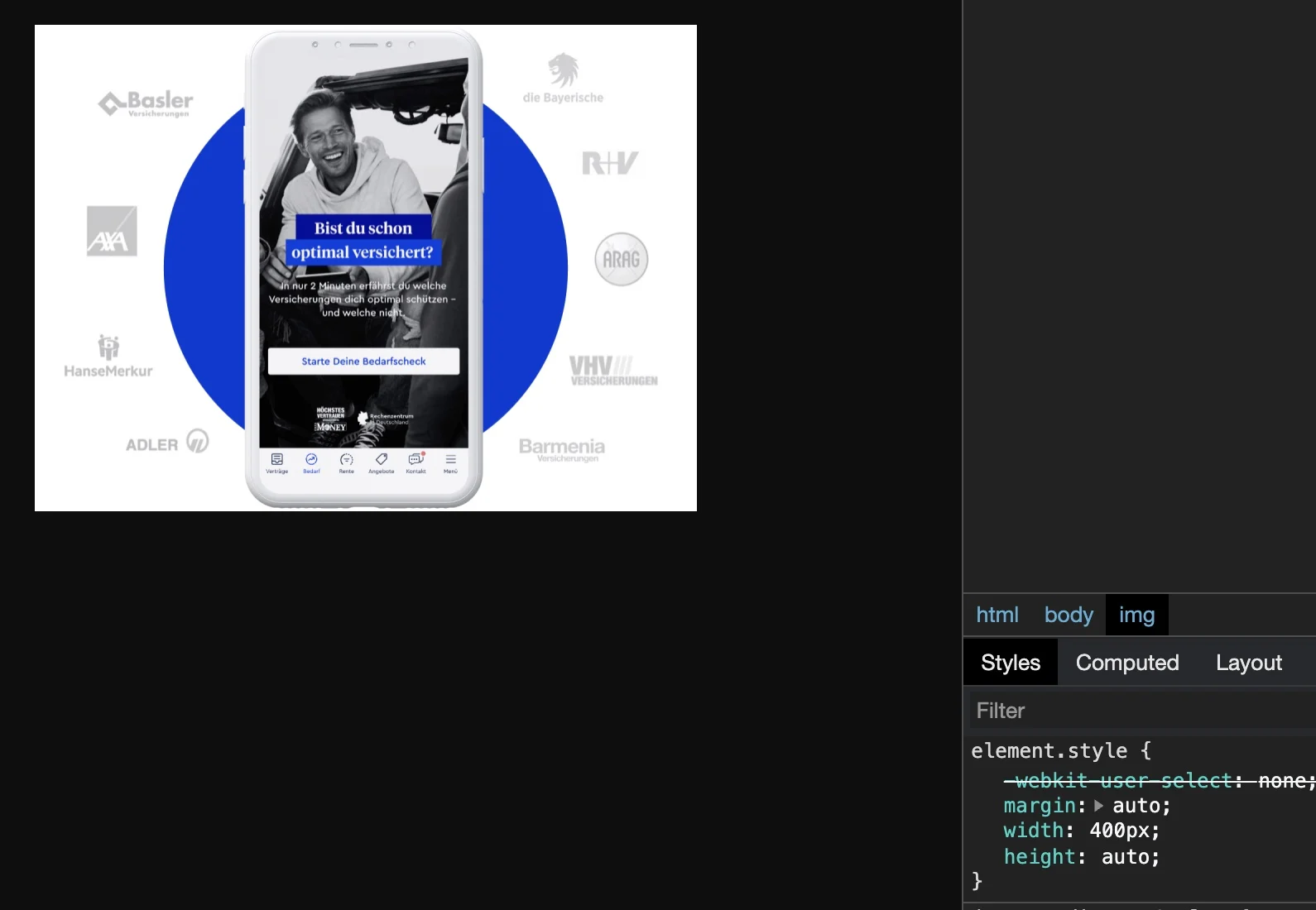 Post Image for A screenshot of the image delivered by the Contentful Images API, with the web inspector showing the asset info.