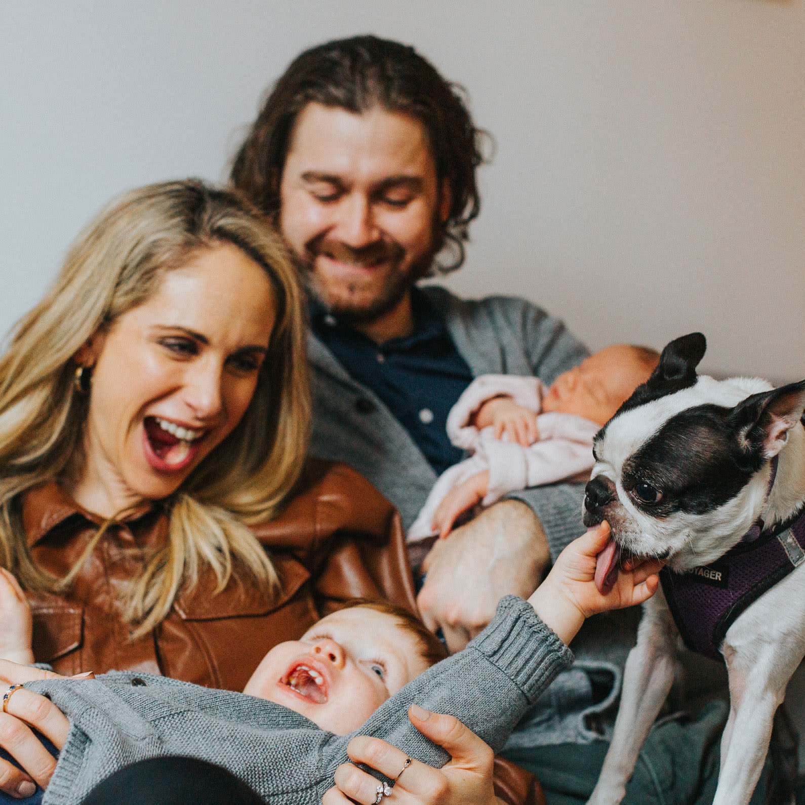 Veracity founder, Allie Egan laughing with her family