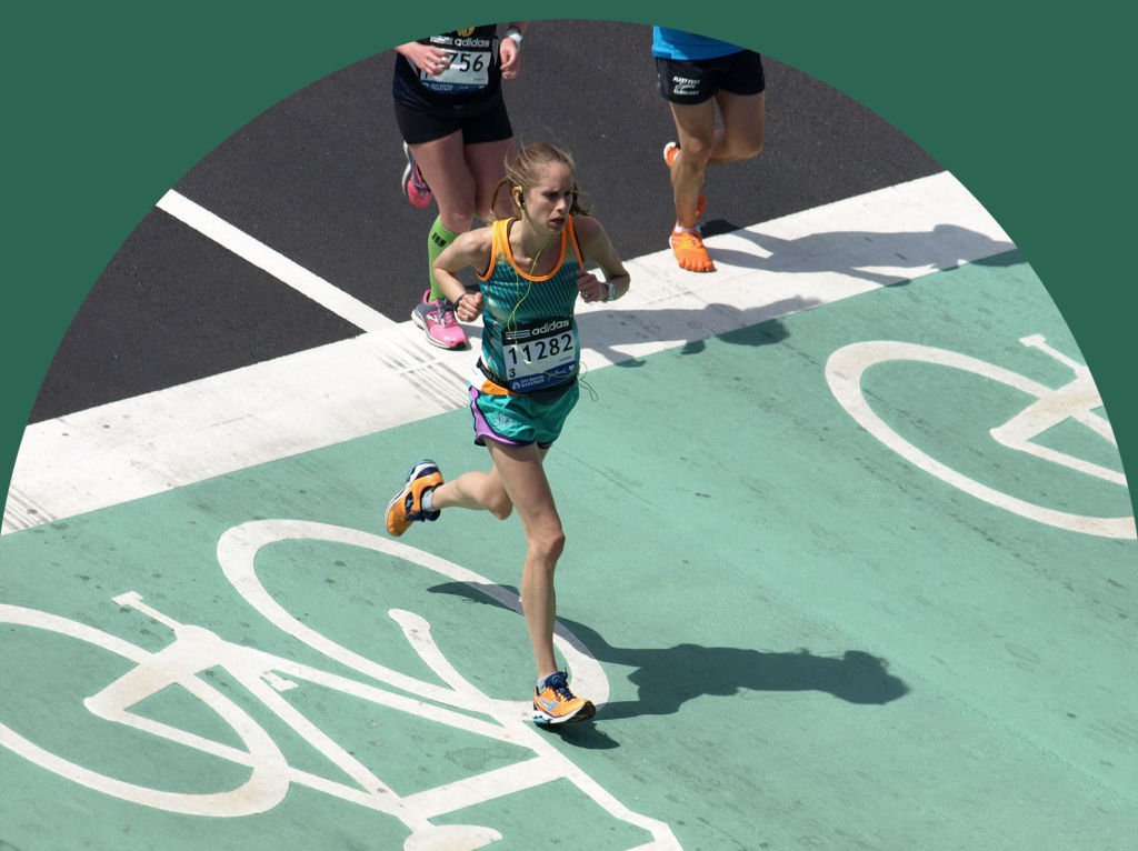 Veracity founder, Allie Egan, running in a race.