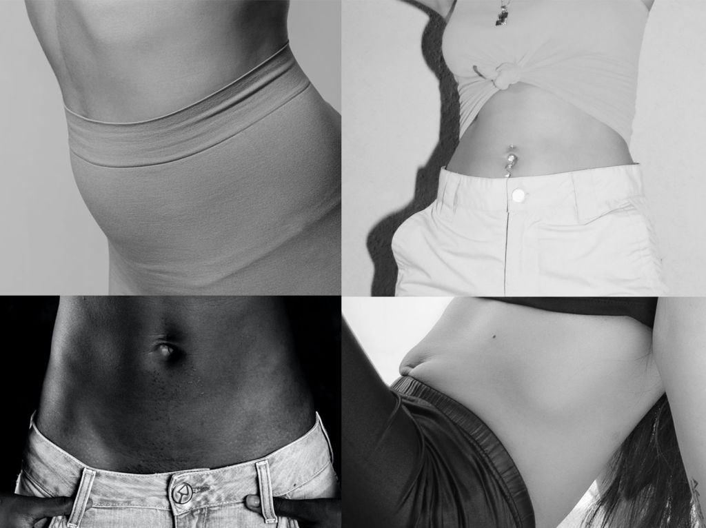 Four women's stomachs