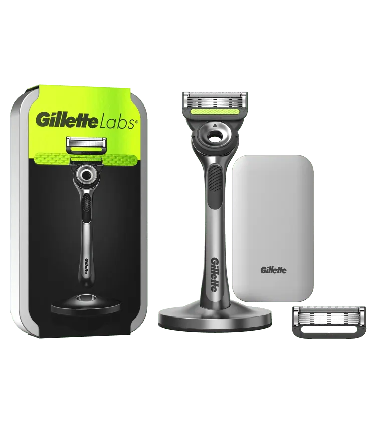 Gillette Labs Máquina De Afeitar Con Barra Exfoliante, Estuche De Viaje