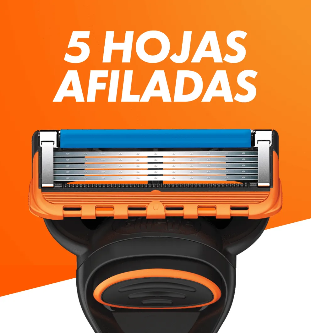 Afeitadora Gillette Fusion5 con 5 hojas afiladas