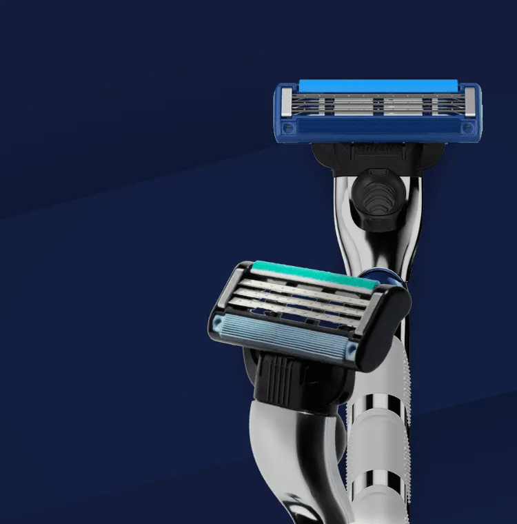 Gillette MACH3 har 3 blad som är utformade för att ge en närmare rakning