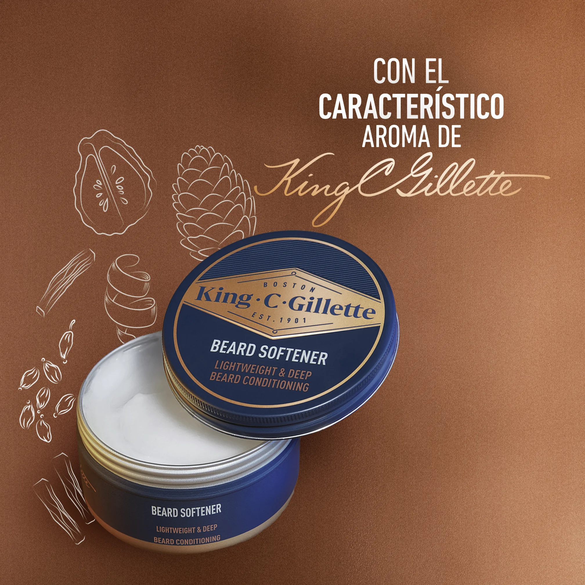 Bálsamo Suave Para Barba Con Manteca De Cacao King C. Gillette