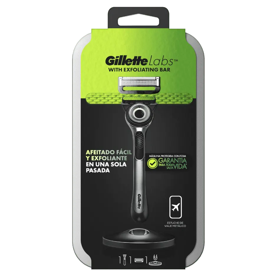 Gillette Labs Máquina De Afeitar Con Barra Exfoliante, Estuche De Viaje