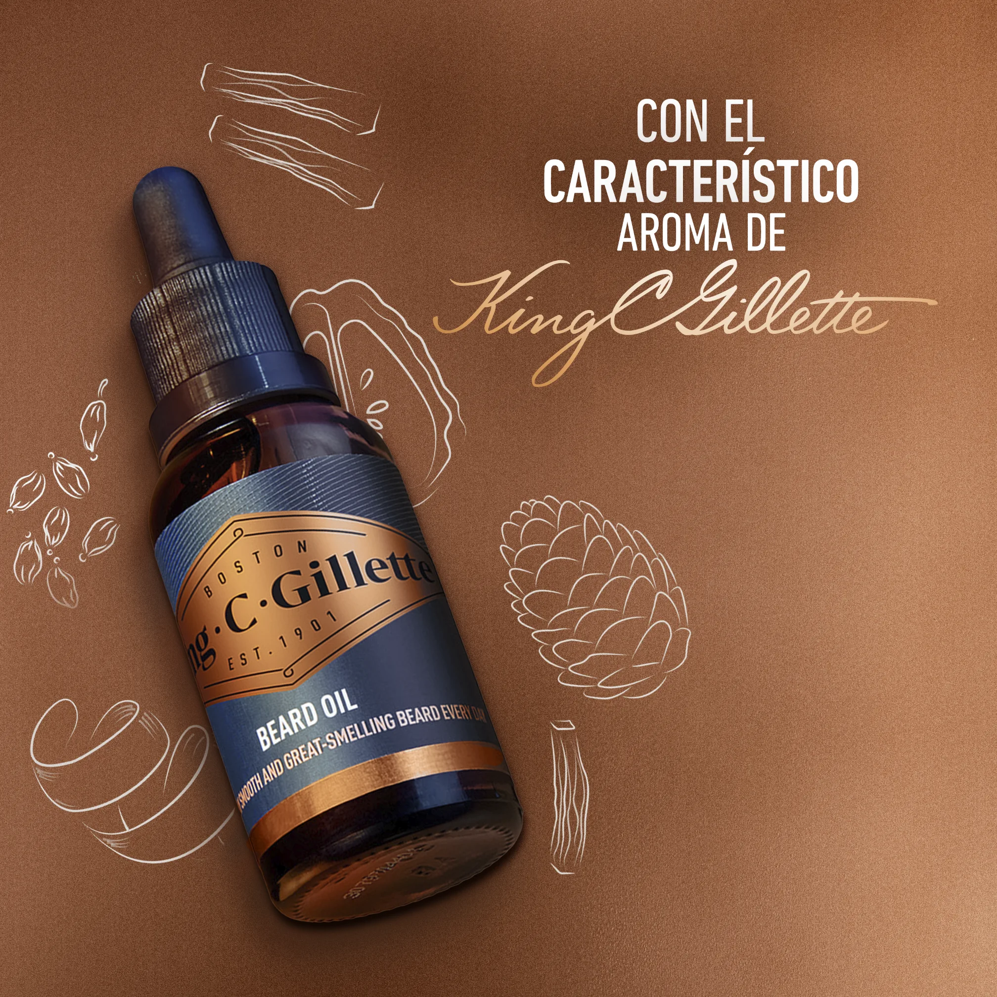 King C. Gillette Aceite Para La Barba Con Aguacate, Almendra Y Aceite De Argán