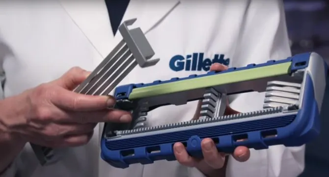 Innovación de suspensión precisa de la hoja de afeitar de Gillette