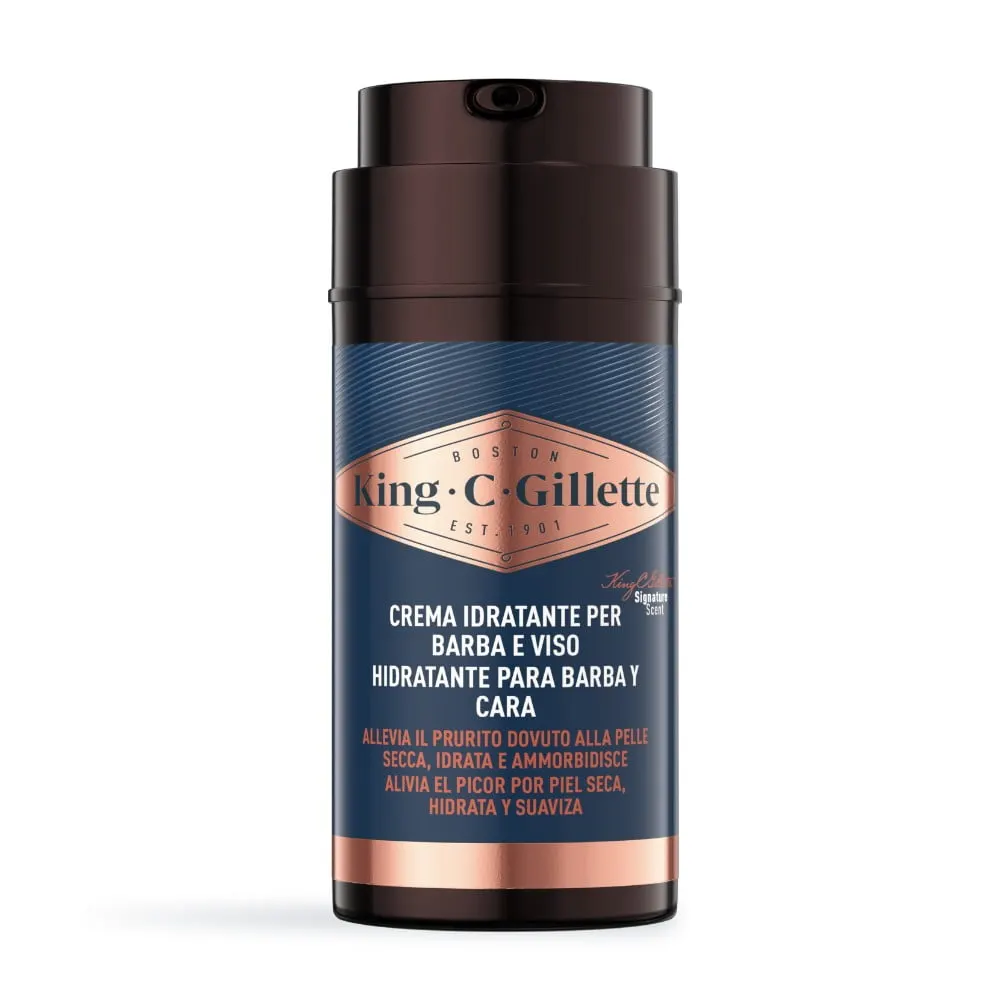 King C. Gillette Crema Hidratante Para Rostro Y Barba Incipiente