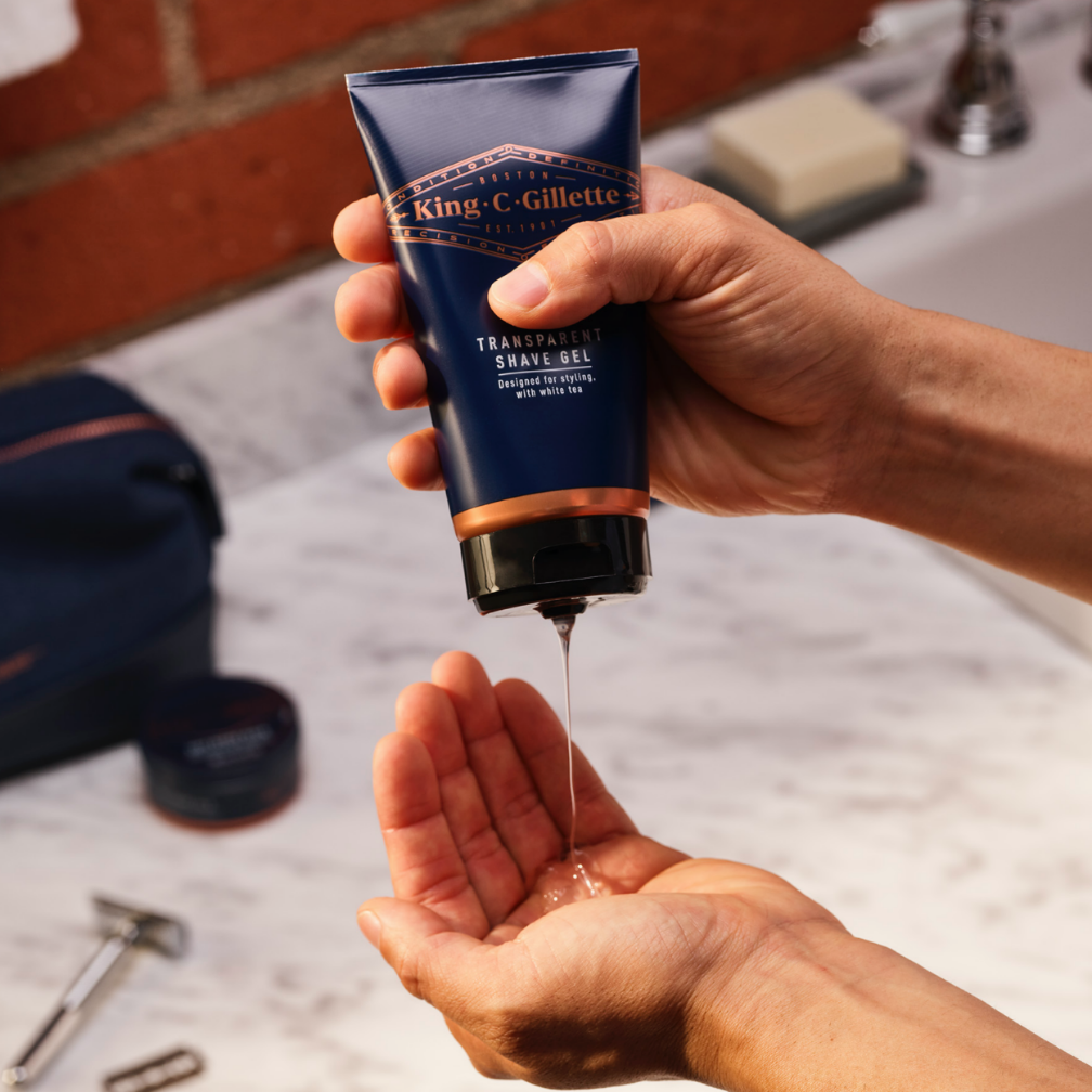Upplev en svalkande känsla efter rakning med King C. Gillette Transparent Shaving Gel