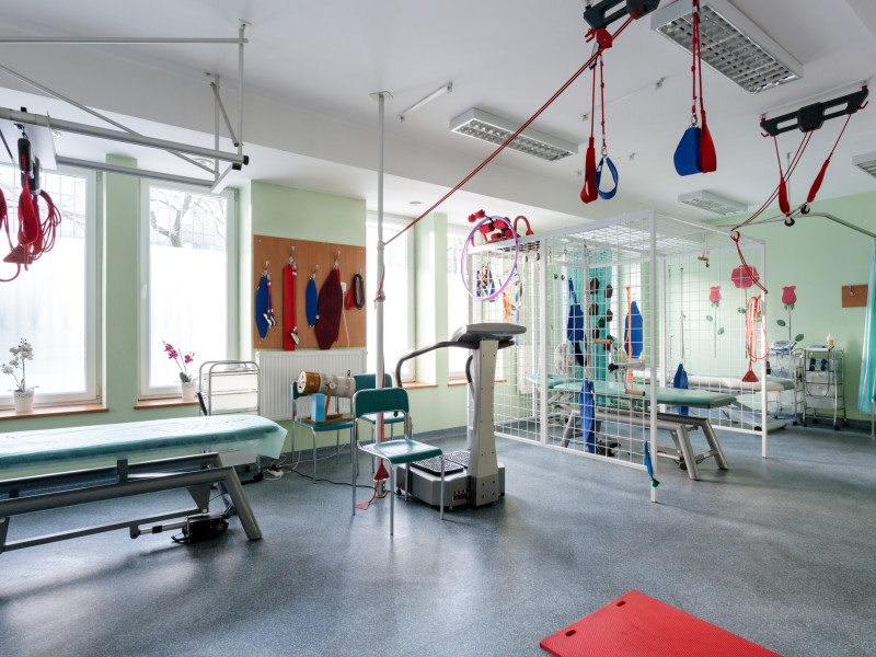 Space for physical therapy with professional modern equipment