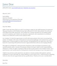 Cover Letter Template Occupational Therapist Cover Letter