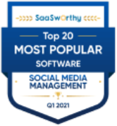 Award - Social Marketing Cloud (SaaSWorthy: Top 20 Most Popular Software for Social Media Management - Q1 2021)