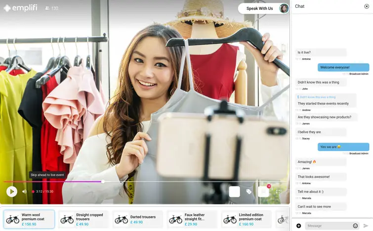 Emplifi ShopStream — one-to-many live video shopping