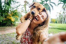 woman and dog selfie (Social Listening Report)
