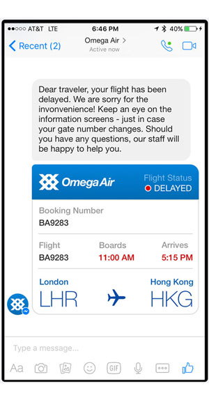 proactive notification mobile self-service experience example
