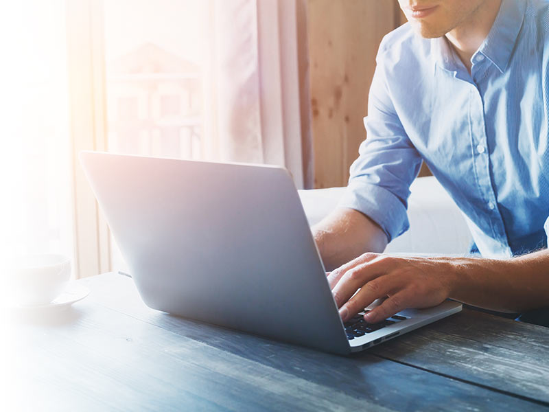 Man working on laptop