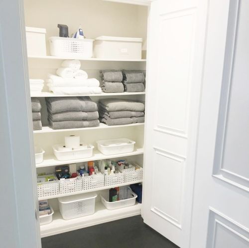 Creating organized ways to store products and unused items saves space and makes your rental home feel more like yours!