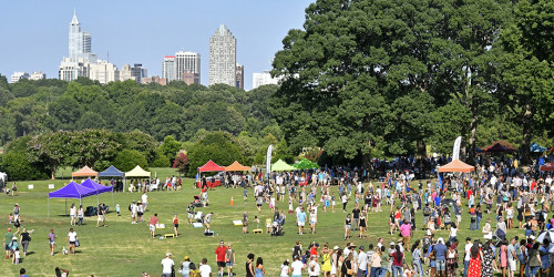The best view of downtown Raleigh and its buildings is found at Dorothea Dix Park